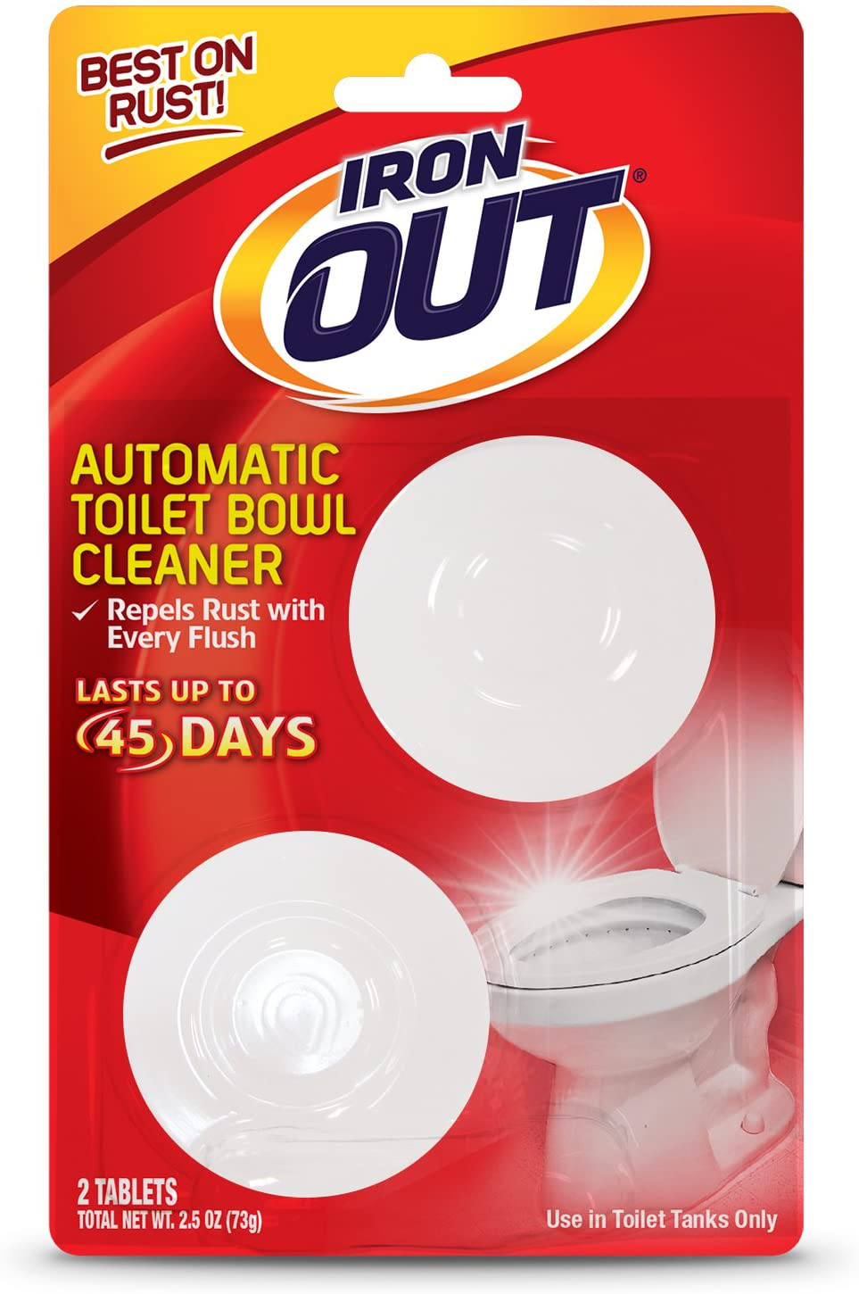 Super Iron Out AT12N Automatic Toilet Bowl Cleaner-Rust and Hard Water Stain Repellent Cleans with Each Flush