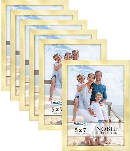 Icona Bay 8x10 Picture Frames (Silver, 6 Pack), Modern Professional Frame Set, Noble Collection