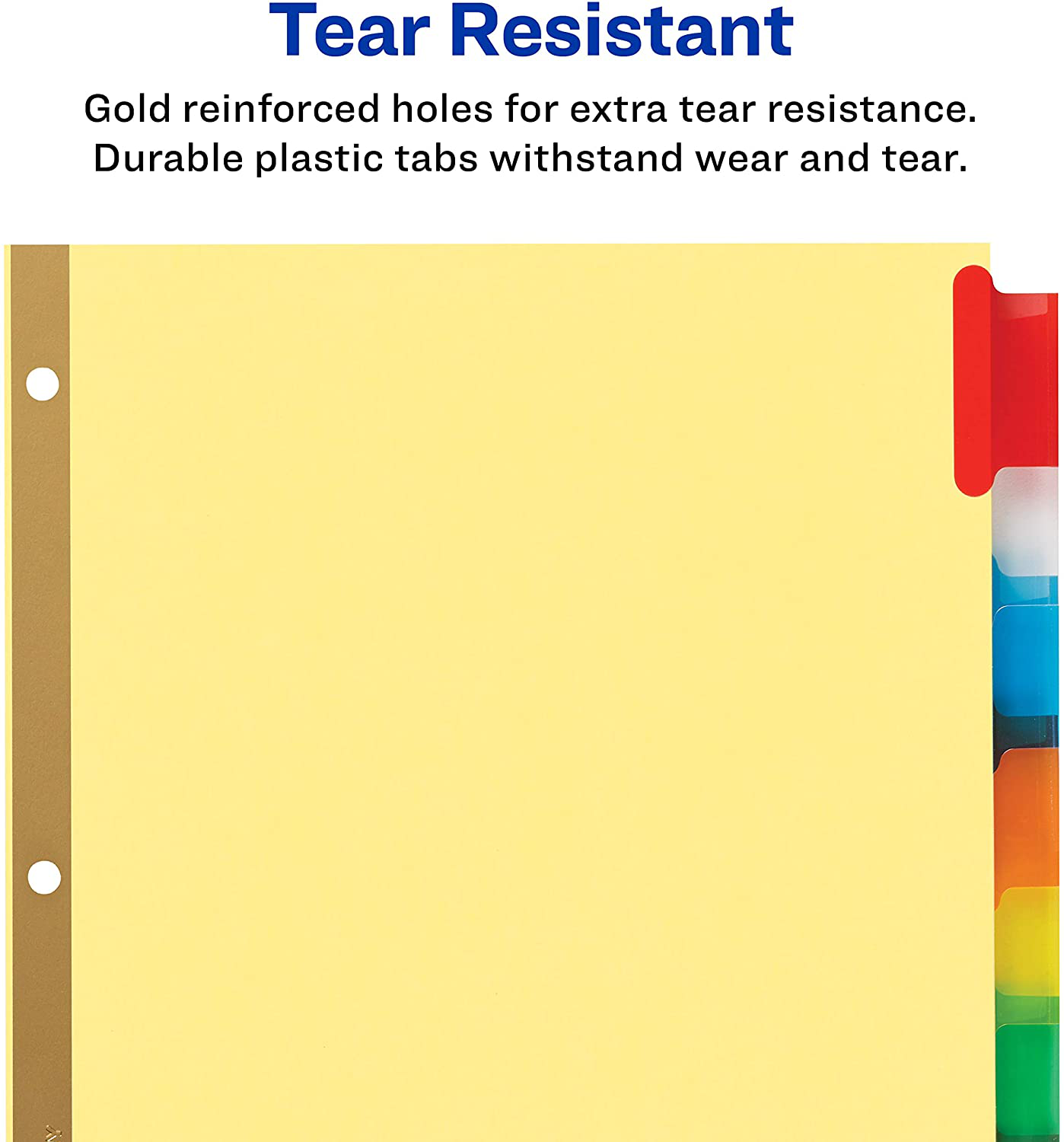 AVERY 8-Tab Binder Dividers for School, Medical Office Supply, or Home Organization, Insertable Multicolor Big Tabs, 6 Sets (11111)