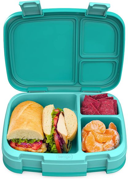 Bentgo Fresh – Leak-Proof, Versatile 4-Compartment Bento-Style Lunch Box with Removable Divider, Portion-Controlled Meals for Teens and Adults On-The-Go – BPA-Free, Food-Safe Materials (Blue)