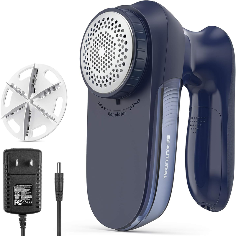 Fabric Shaver and Lint Remove with 2-Speeds and 2 Replaceable Stainless Steel Blades