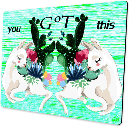 TIANCHEN Giraffe Watercolor Floral Mouse Pad Faux Wood Mousepad Cute Desk Accessories Giraffe Gifts