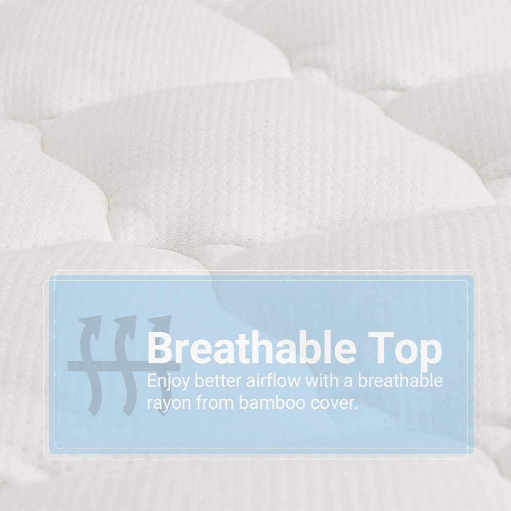 eLuxurySupply Double Thick Rayon Bamboo Mattress Topper with Fitted Skirt - Extra Plush Cooling Bamboo Mattress Pad - Hypoallergenic Down Alternative Fill - Twin