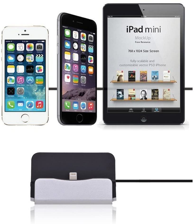 iPhone Compatible Charging Dock Station, 8-pin Charging Dock Compatible with Apple iPhone 8, iPhone X, iPhone 7/7 Plus 6 6S Plus 5 5S