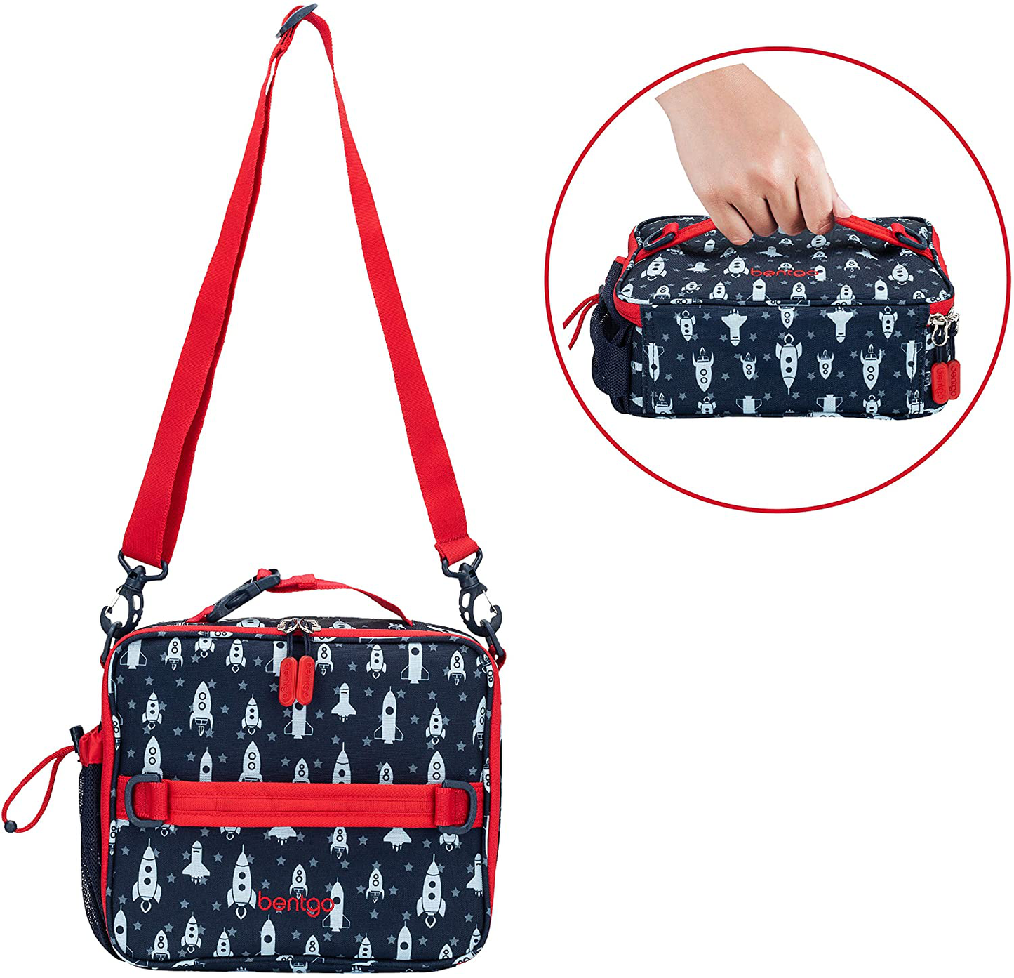 Bentgo Kids Prints Lunch Bag - Double Insulated, Durable, Water-Resistant Fabric with Interior and Exterior Zippered Pockets and External Bottle Holder- Ideal for Children of All Ages (Fairies)