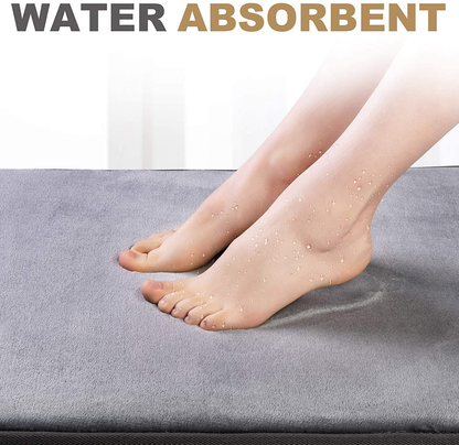 Memory Foam Bath Mat Rug, Comfortable Super Absorbent Machine Wash Non-Slip Thick Bathroom Rug