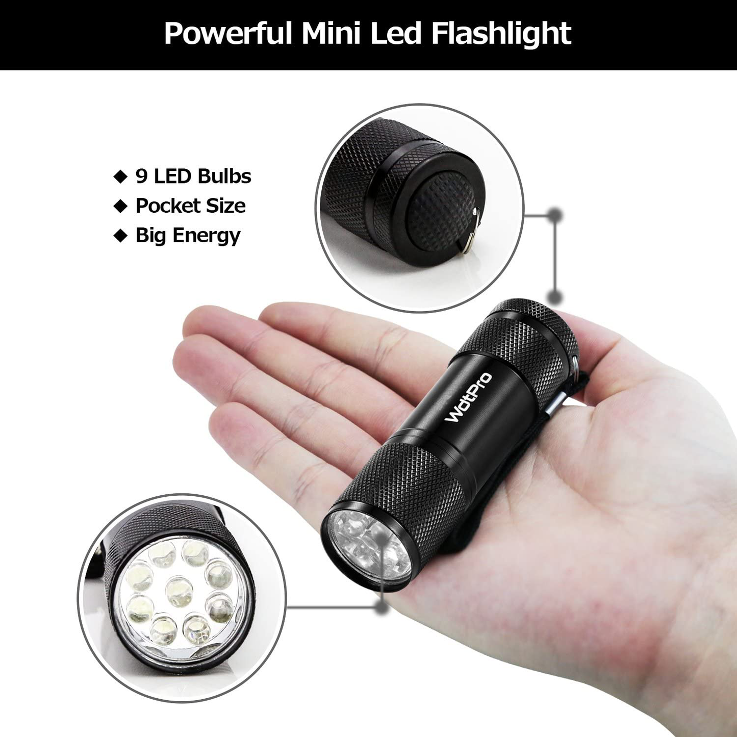 6 Pack LED Mini Flashlights, Super Bright Flashlight with Lanyard, Assorted Colors