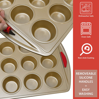 Nonstick Bakeware Set with Baking Pans, Cookie Sheet Baking Sheets, Bread Pan, Cake Pans, Muffin Pan