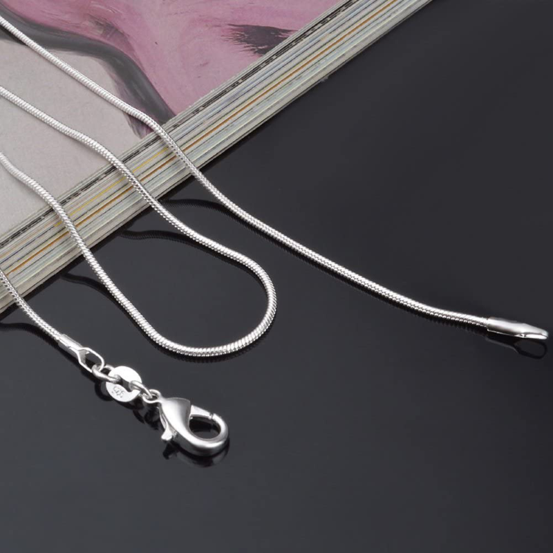 5 Piece Unisex 925 Sterling Silver Snake Chain Necklace