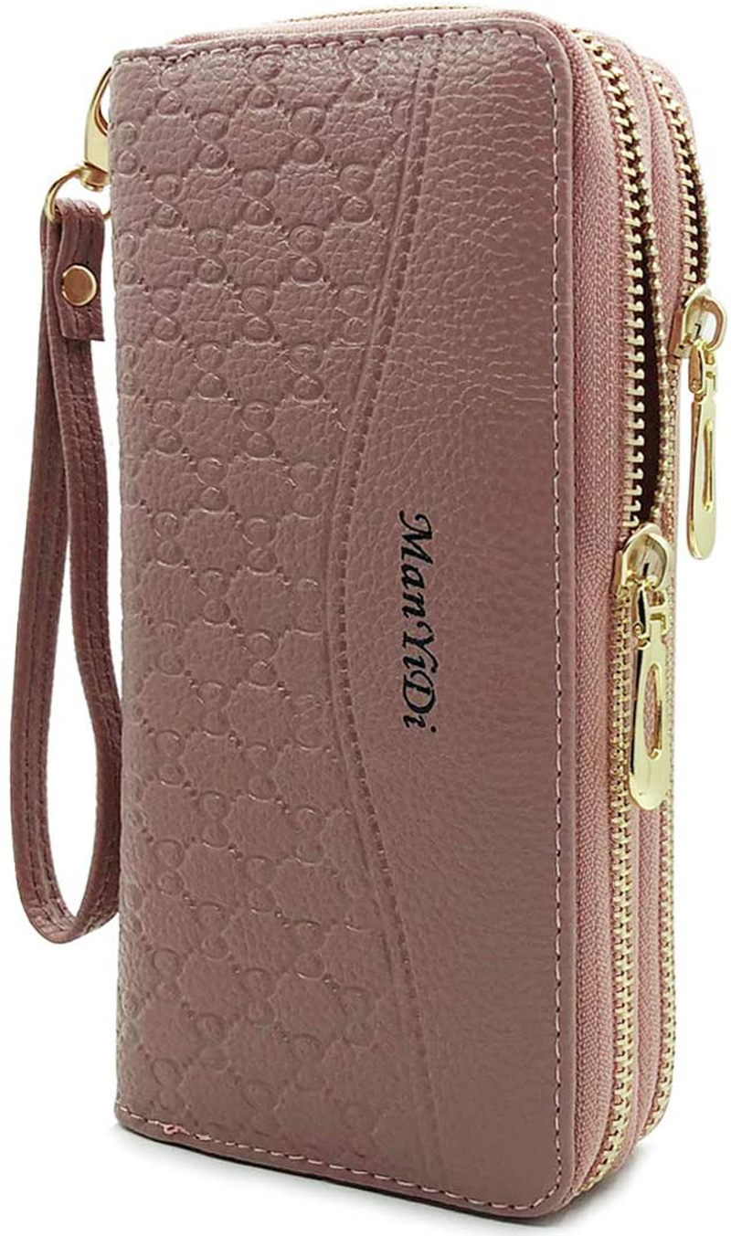 Wallet-NEWANIMA Women Multi-card Two Fold Long Zipper Clutch Purse (Style8-Black)