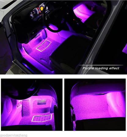 Car LED Strip Light, EJ's SUPER CAR 4pcs 36 LED Car Interior Lights Under Dash Lighting Waterproof Kit,Atmosphere Neon Lights Strip for Car,DC 12V(Pink)