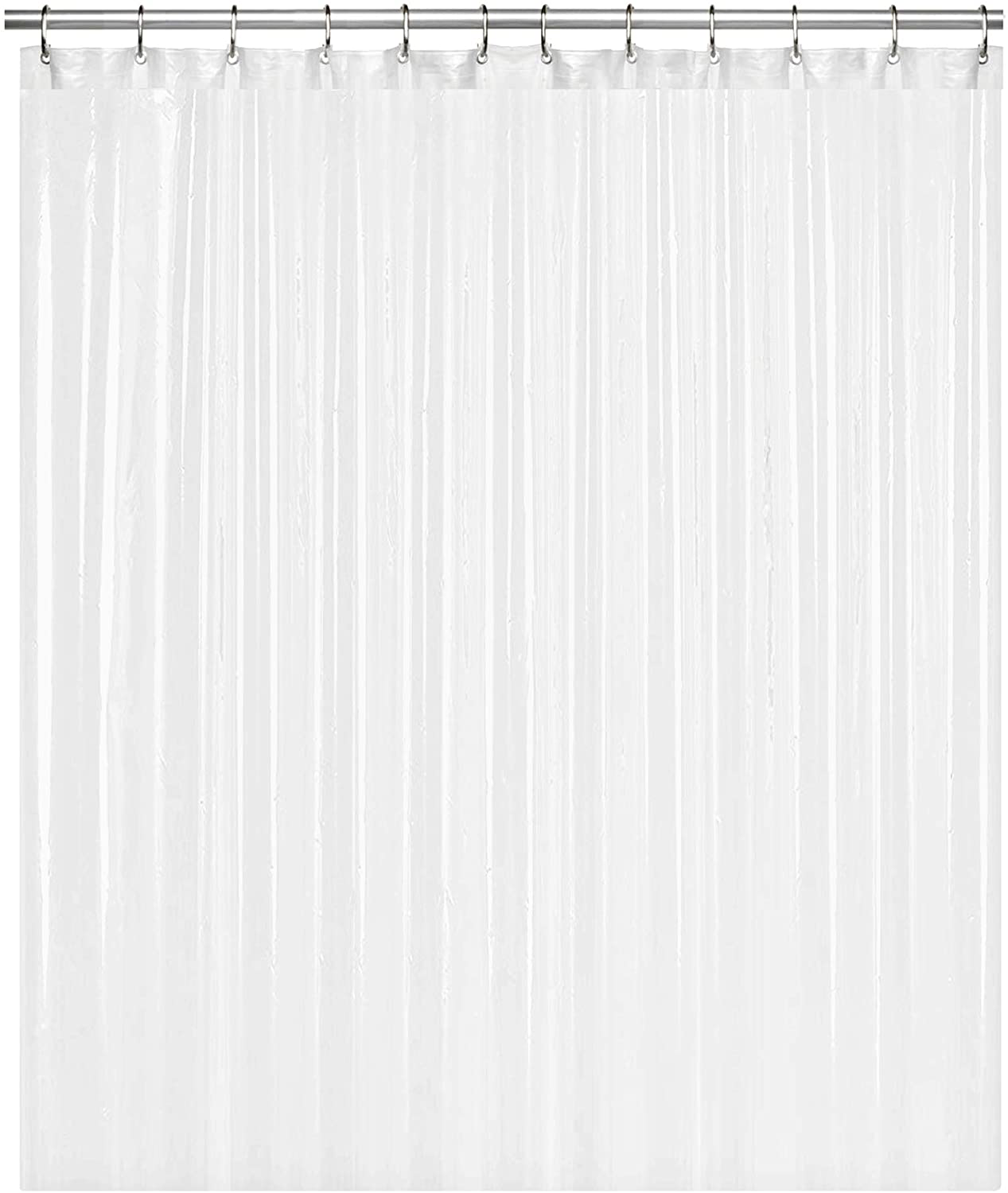 LiBa PEVA 8G Bathroom Small Shower Stall Curtain Liner, 36" W x 72" H Narrow Size, Clear, 8G Heavy Duty Waterproof Shower Stall Curtain Liner