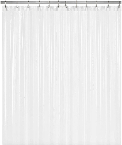 LiBa PEVA 8G Bathroom Small Shower Stall Curtain Liner, 36" W x 72" H Narrow Size, Clear, 8G Heavy Duty Waterproof Shower Stall Curtain Liner