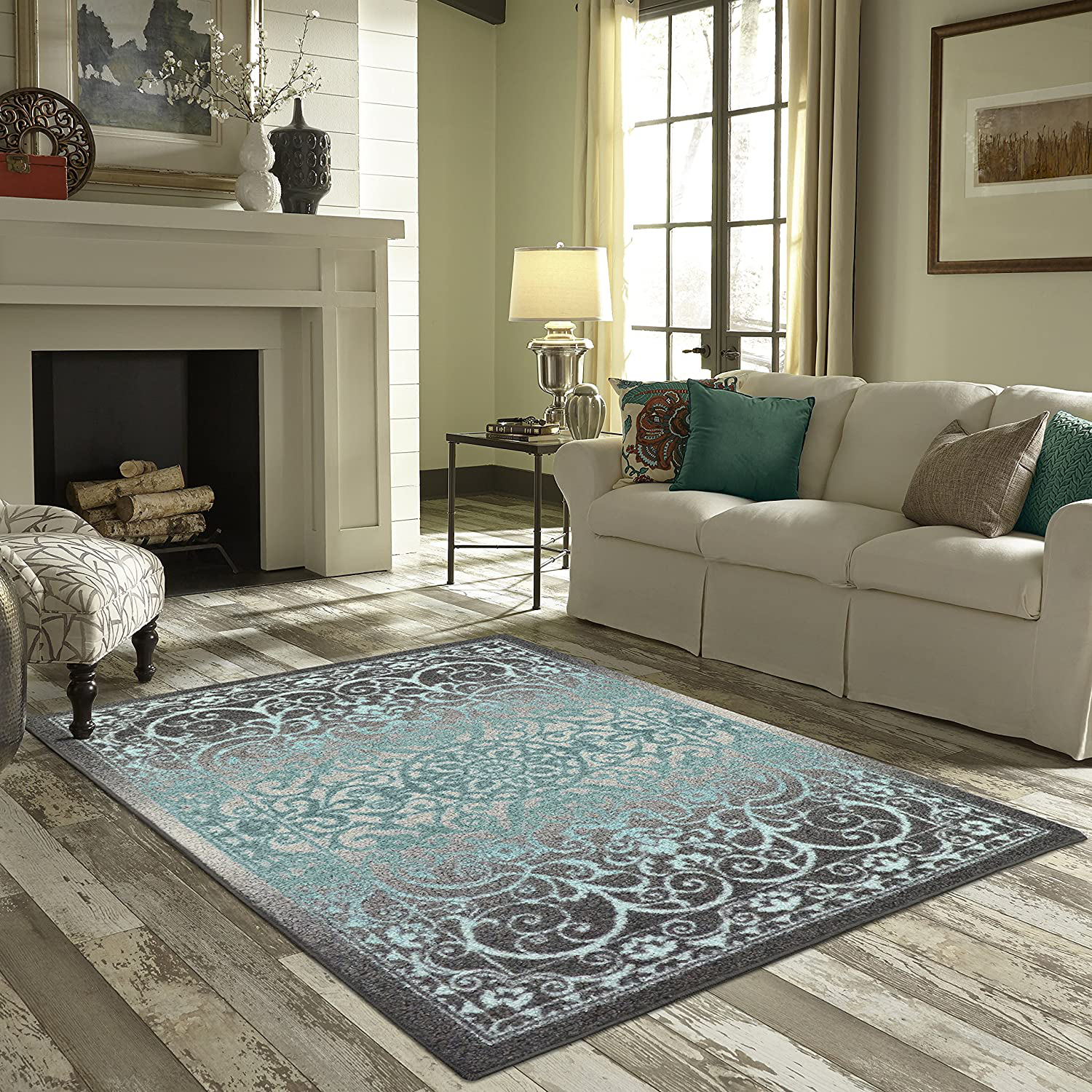 Maples Rugs Pelham Vintage Runner Rug Non Slip Washable Hallway Entry Carpet [Made in USA], 2'x6', Wineberry
