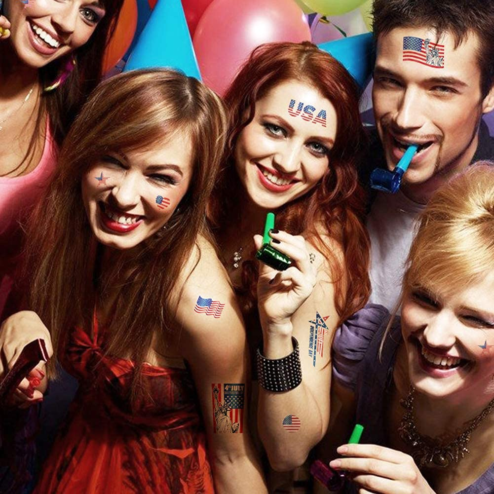 4th of July Patriotic Temporary Tattoos (10 - 20 Sheets)