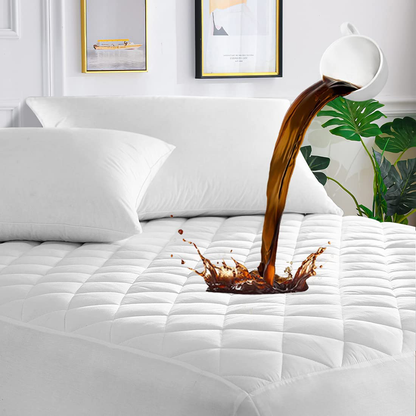 UNILIBRA 100% Waterproof Quilted Mattress Pad Twin XL Size, 6''-19'' Deep Pocket Fitted Mattress Protector Cover, Breathable, Hollow Cotton Alternative Filling Mattress Topper