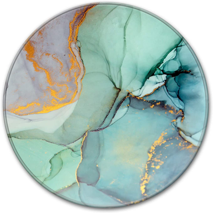 HOPONY Mouse Pad with Stitched Edge, Premium-Textured Mouse Mat with Waterproof Non-Slip Rubber Base, Cute Round Mousepad for Laptop Computer Office Desk Accessories,7.9 x 7.9 inch, Blue Marble