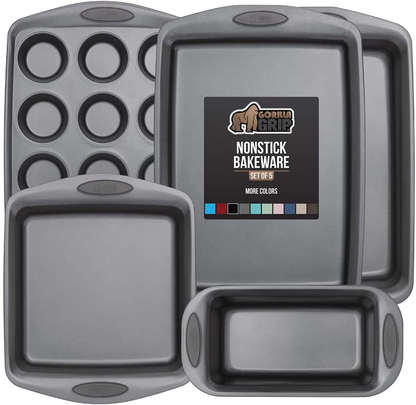 Multipack Gorilla Grip Bakeware Sets, Nonstick, Heavy Duty Carbon Steel