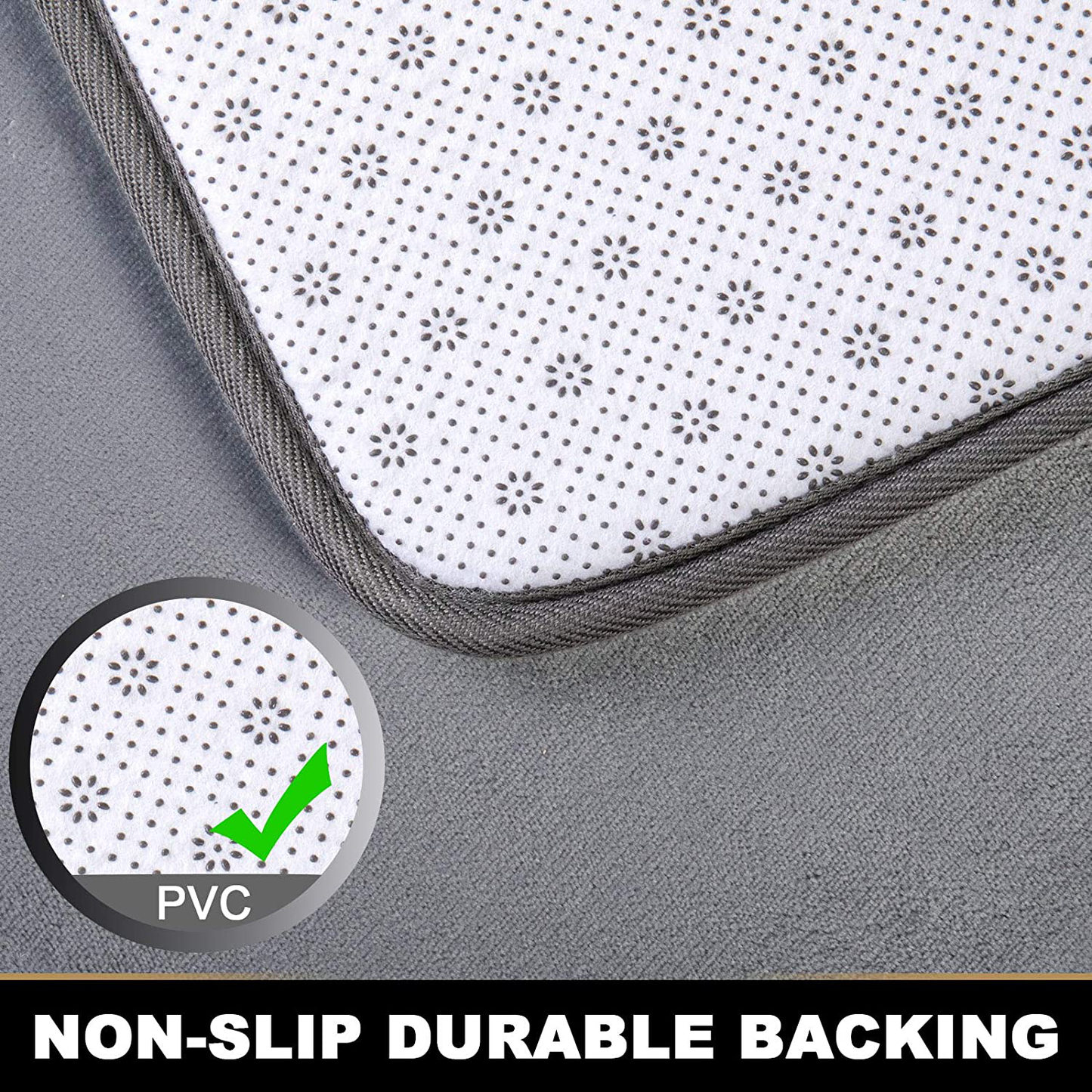 Memory Foam Bath Mat Rug, Comfortable Super Absorbent Machine Wash Non-Slip Thick Bathroom Rug