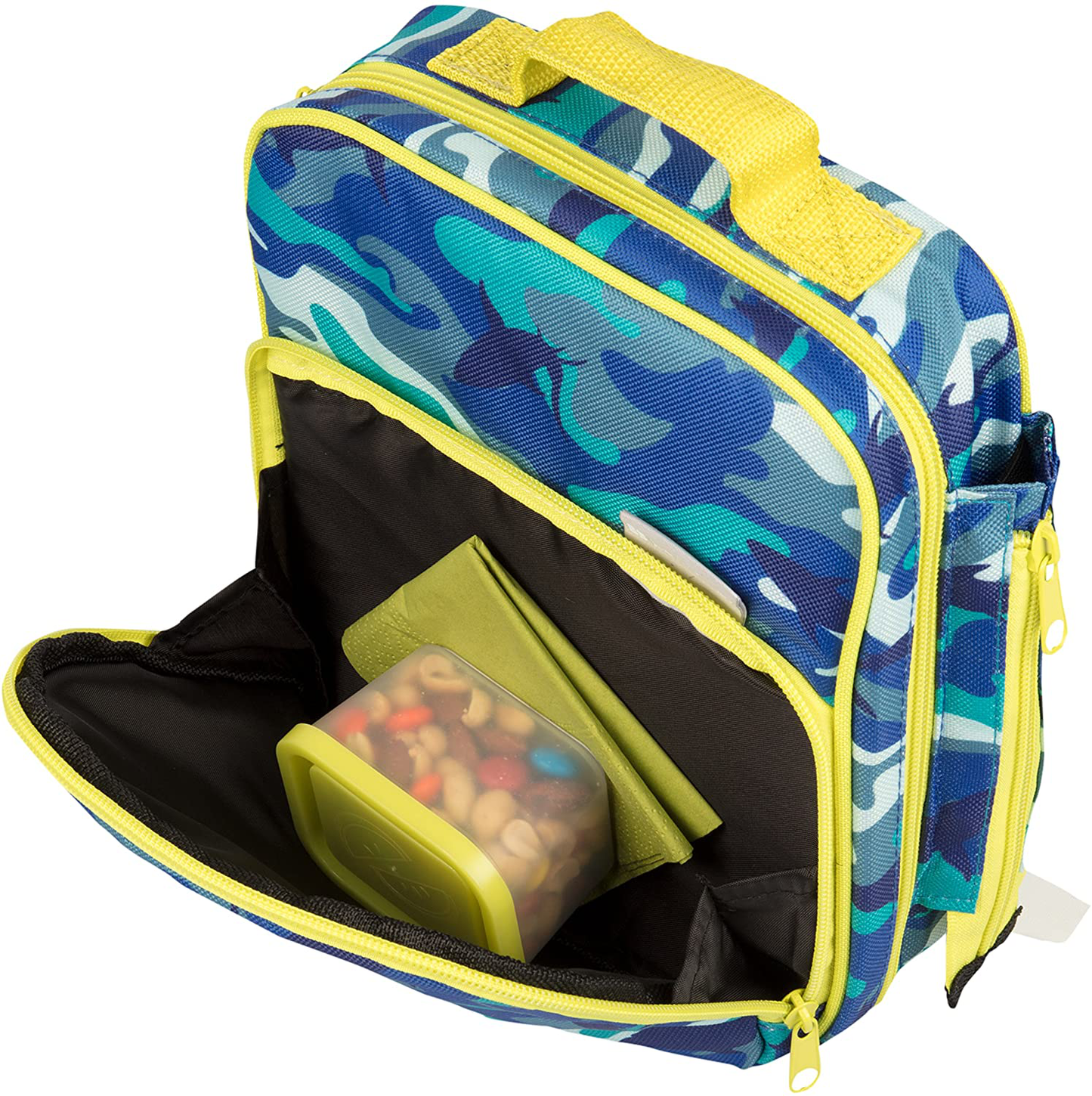 Bentology Lunch Box for Kids - Insulated Lunch Bag Tote With Handle and Pockets - Fits Bento Boxes - Pirate Skulls