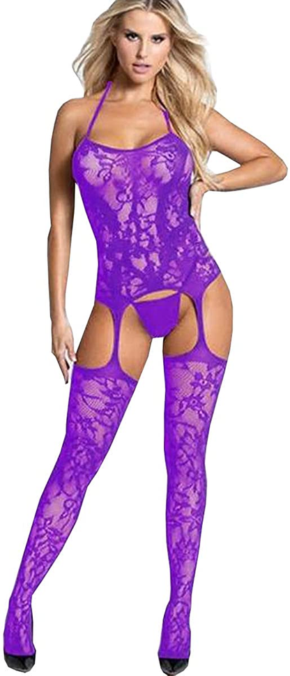 Women's Fishnet Bodystocking Crotchless Bodysuit 