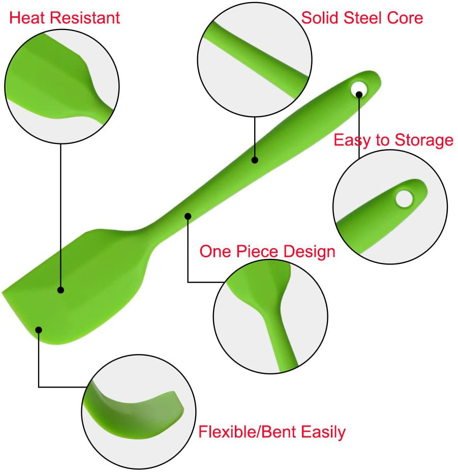 Silicone Spatulas, 11 inch Rubber Spatula Heat Resistant Non-Stick Flexible Scrapers Baking Mixing Tool (4 Piece)
