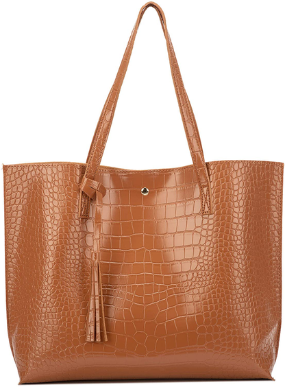 Women's Tote Bags Top Handle Satchel Handbags Faux Leather Tassel Shoulder Purse