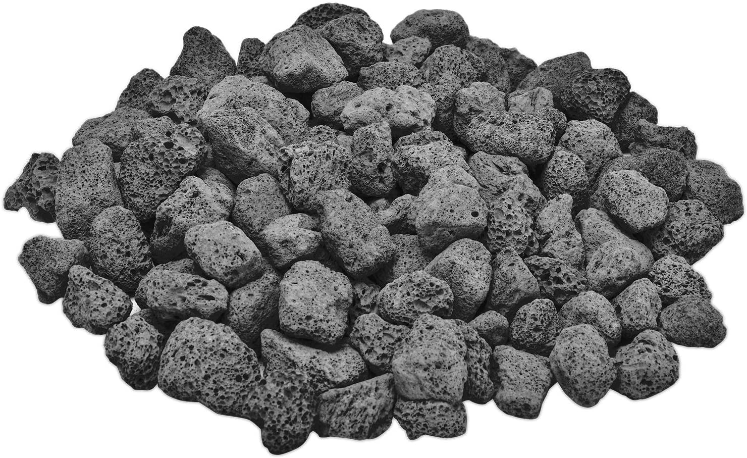 Skyflame 10LB Natural Lava Rocks for Fire Pits, Fire Tables, Fireplaces, Garden Landscaping Decoration, Indoor and Outdoor Use, 3"-5" Sizes, Black