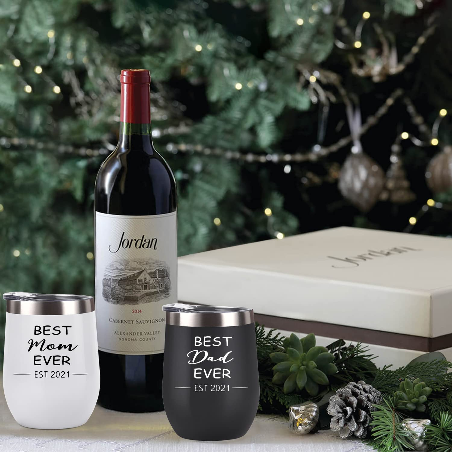 New Parents Tumbler Set (12oz, Black and White)
