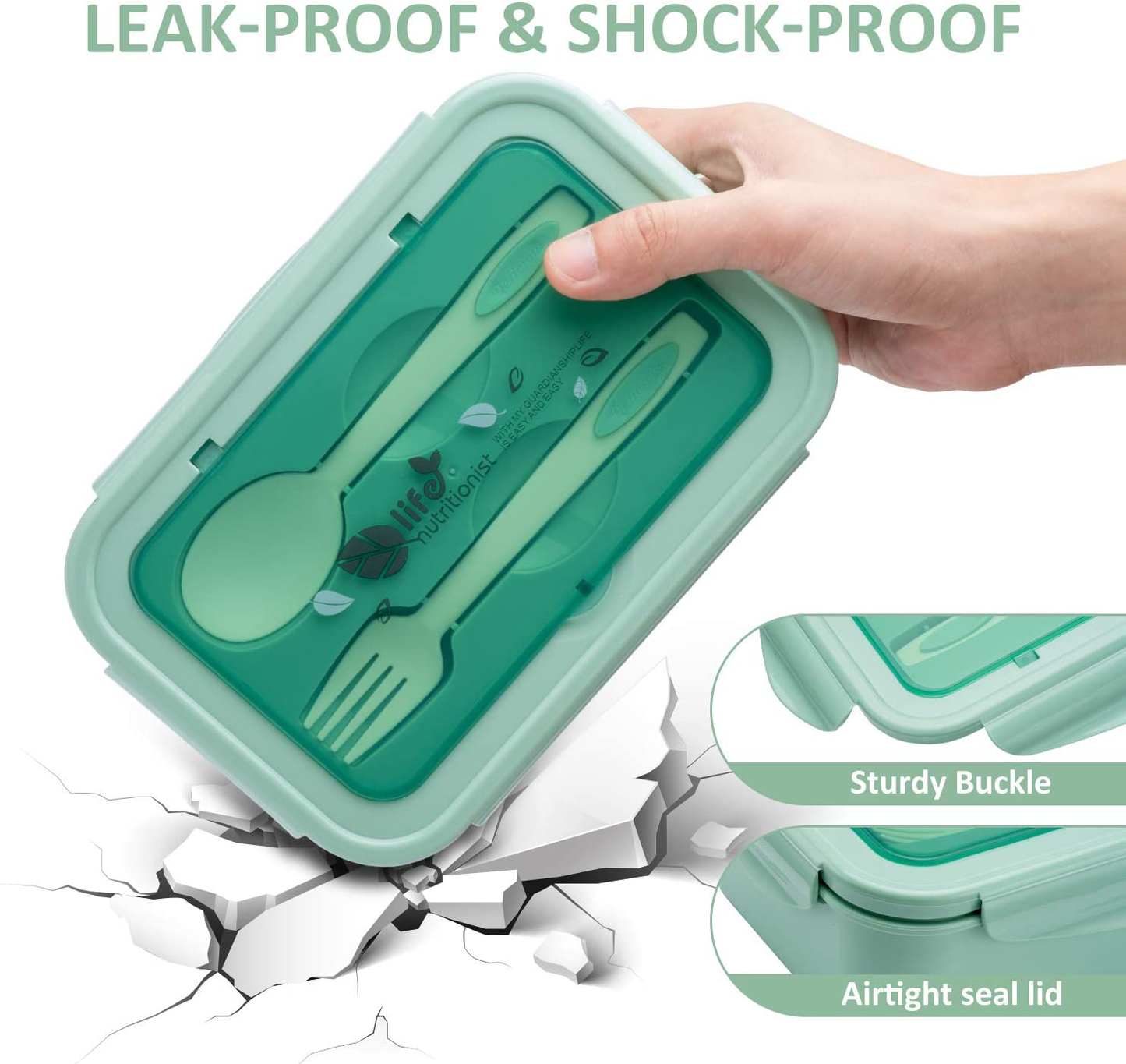 Bento Boxes for Adults - 1100 ML Bento Lunch Box For Kids Childrens With Spoon & Fork - Durable, Leak-Proof for On-the-Go Meal, BPA-Free and Food-Safe Materials