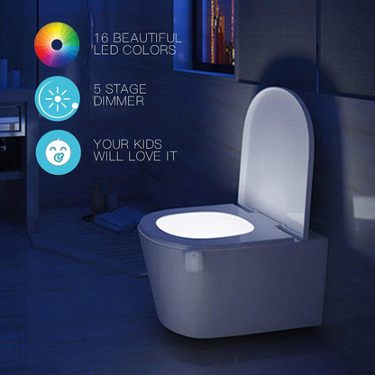 TekSky 16-Color Toilet Night Light, Motion Sensor LED Toilet Bowl Nightlight with IP67 Waterpfroof Design, Perfectly for Bathroom and Gift Idea