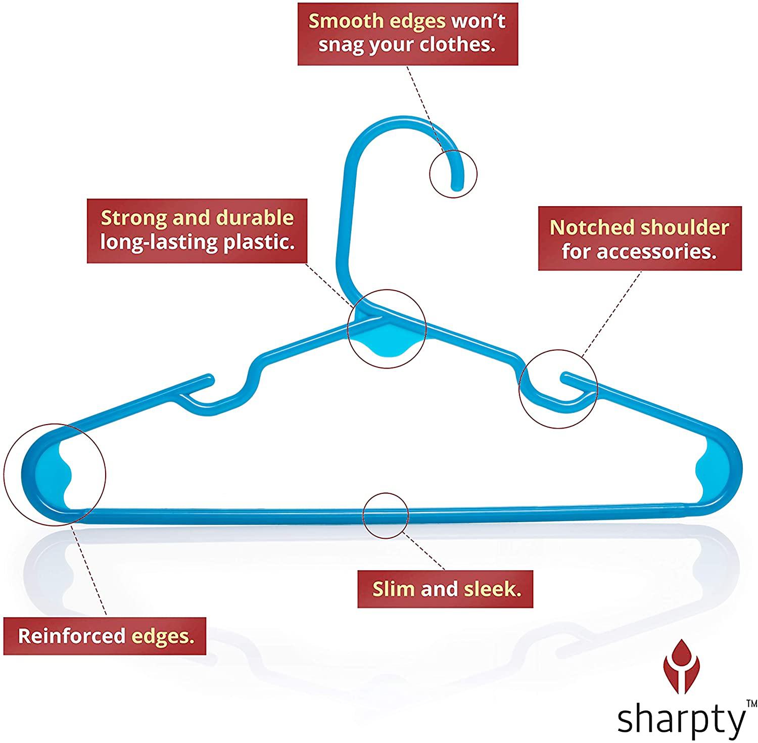 Sharpty Children's Hangers Plastic, Kids Hangers Ideal for Everyday Standard Use, Baby Hangers Kids (Pink, 60 Pack)