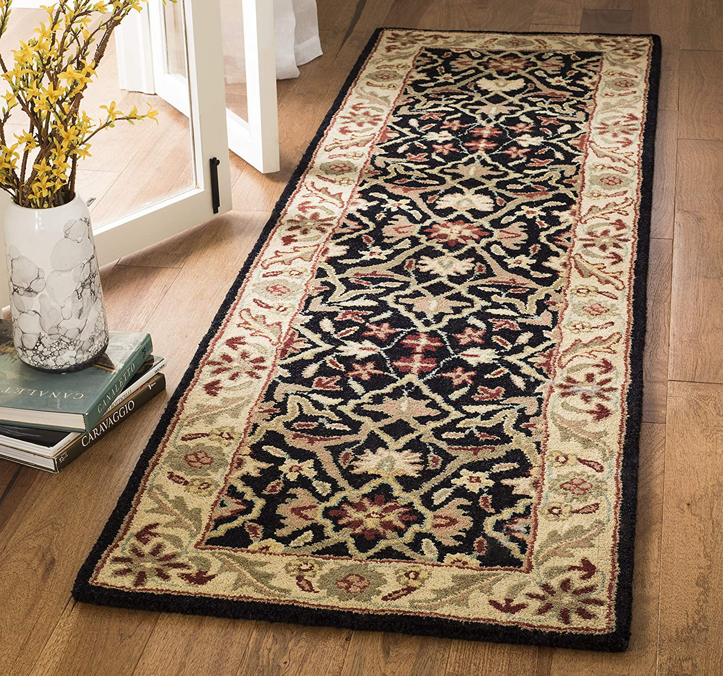 Safavieh Antiquity Collection AT14B Handmade Traditional Oriental Premium Wool Runner, 2'3" x 8' , Black