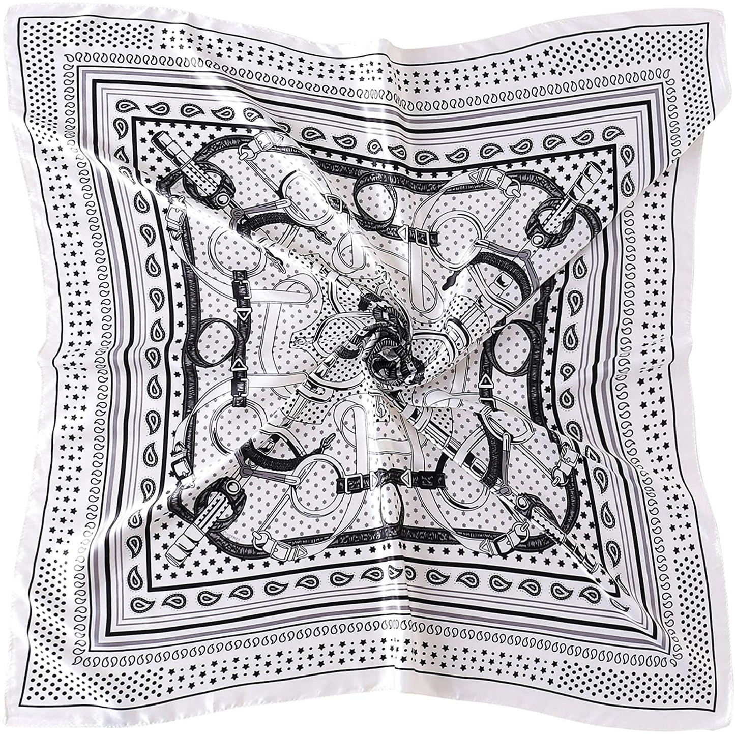 35" Square Silk Like Head Scarf - Women's Fashion Silk Feeling Scarf