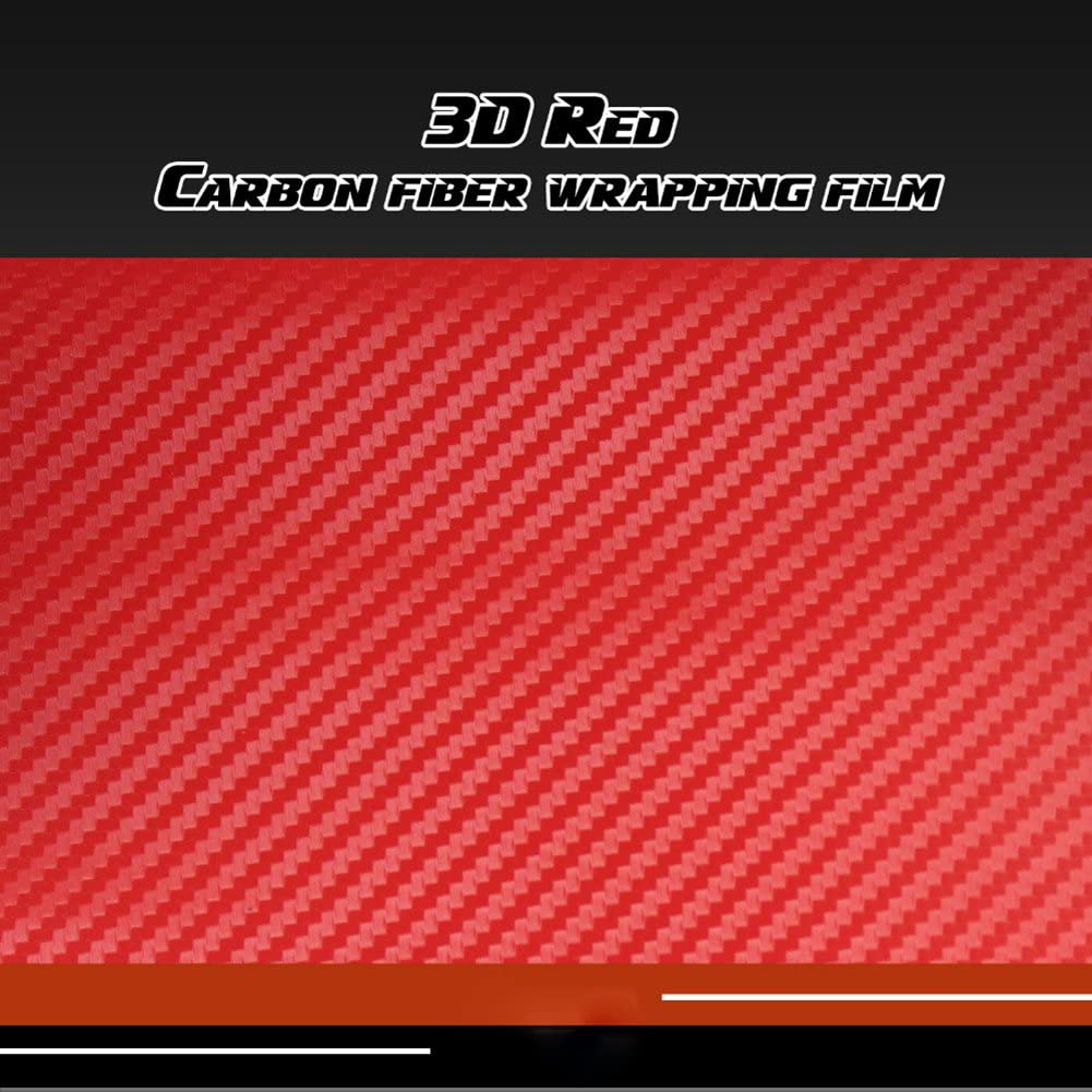 Silence Shopping 3D Carbon Fiber Vinyl Car DIY Wrap Sheet Roll Film Sticker Decal Red or Black