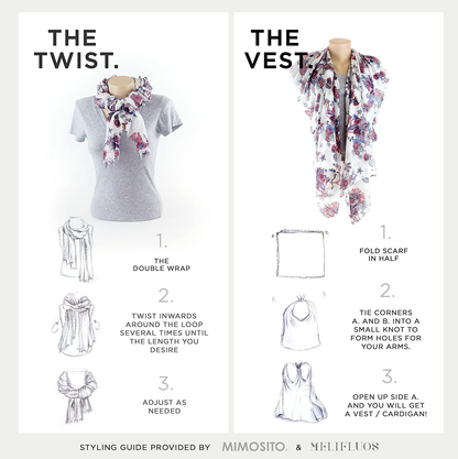 Scarf for Women Lightweight Floral Flower Scarves for Fall Winter Shawl Wrap