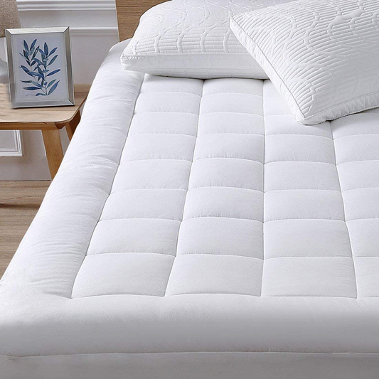 oaskys Cal King Mattress Pad Cover Cooling Mattress Topper Pillow Top Cotton Top with Down Alternative Fill (8-21”Fitted Deep Pocket California King Size)