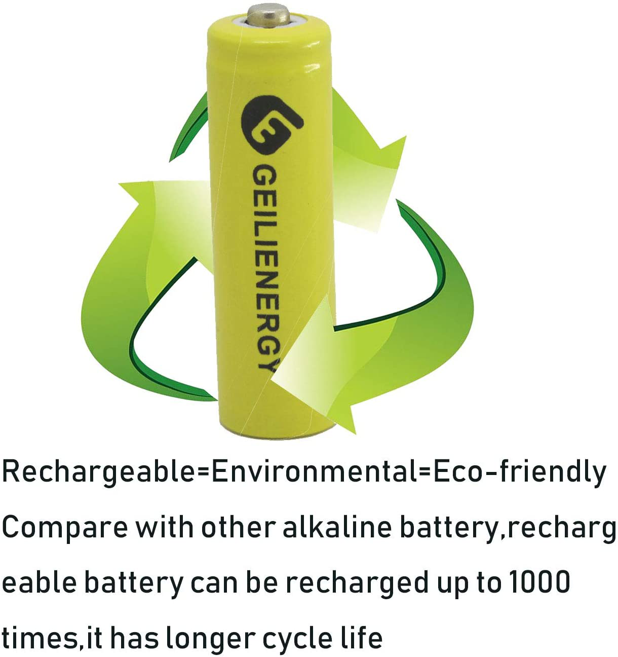 GEILIENERGY Solar Light AA Ni-CD 600mAh Rechargable Batteries (Pack of 8) ¡­