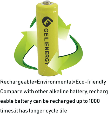 GEILIENERGY Solar Light AA Ni-CD 600mAh Rechargable Batteries (Pack of 8) ¡­