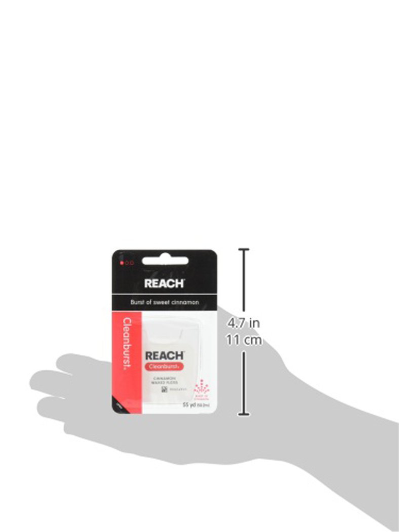 Reach Cleanburst Waxed Dental Floss, Oral Care, Cinnamon Flavored, 55 Yards (Pack of 6)