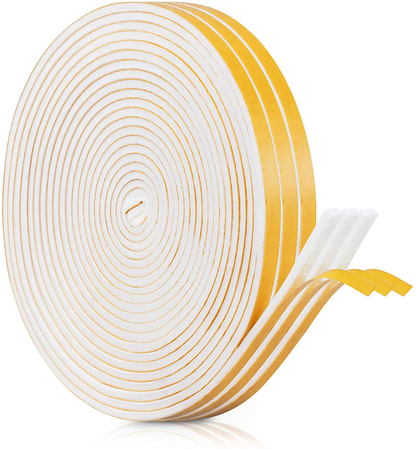 Weather Stripping Door Seal Strip with Self Adhesive Foam Tape Soundproof Door Draft Stopper for Doors Windows and Shower Glass Gaps