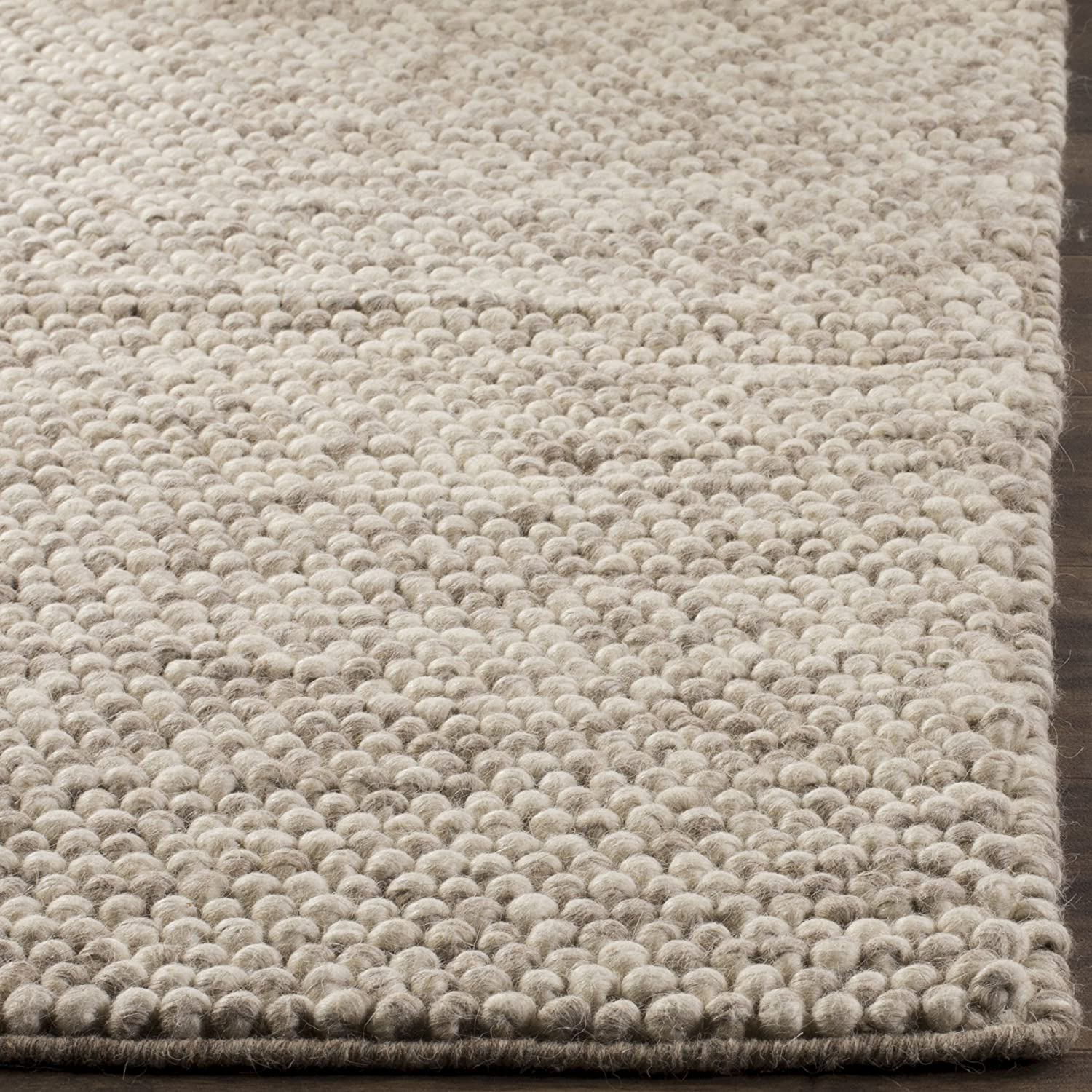Safavieh Natura Collection NAT620C Handmade Premium Wool Runner, 2'3" x 8' , Silver