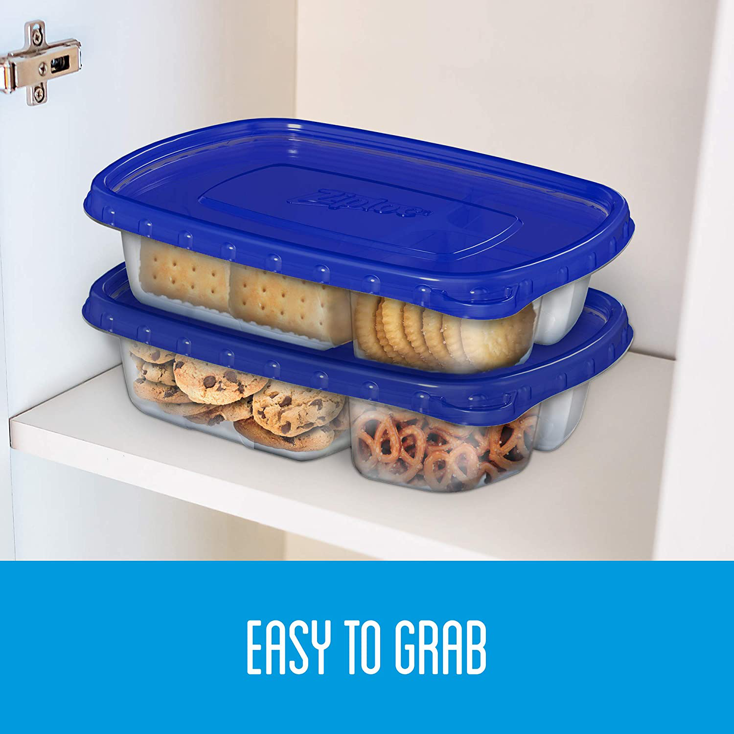 Ziploc Food Storage Meal Prep Containers Reusable for Kitchen Organization, Smart Snap Technology, Dishwasher Safe, Divided Rectangle, 2 Count