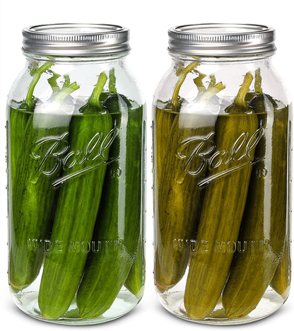 Wide Mouth Mason Jars 64 oz 3 Pack Half Gallon Mason Jars with Airtight Lid and Band, Large Clear Glass Mason Jars for Canning, Fermenting, Pickling, Storing