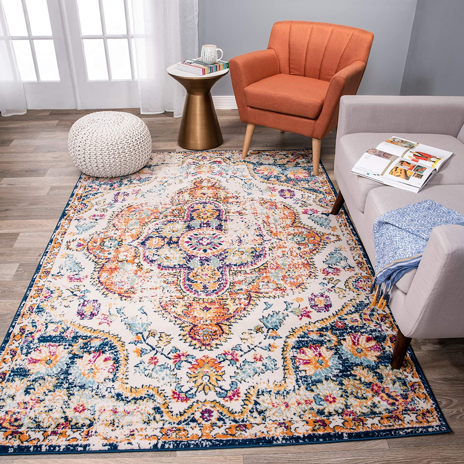 Rugshop Vintage Distressed Bohemian Area Rug 3'3" x 5' Multi