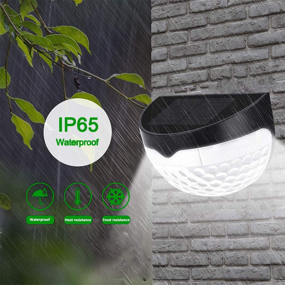 Solar Outdoor Courtyard Lamp Household led Human Sensation Rural Waterproof Wall Lamp Indoor and Outdoor Semi-Circular Wall Deck Lighting Black and White, Two Colors Optional (Black-2)