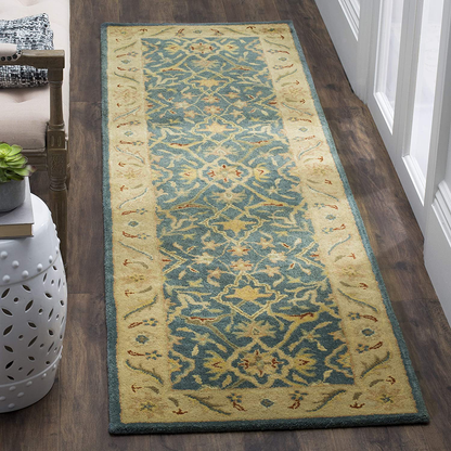 Safavieh Antiquity Collection AT14E Handmade Traditional Oriental Premium Wool Runner, 2'3" x 8' , Blue