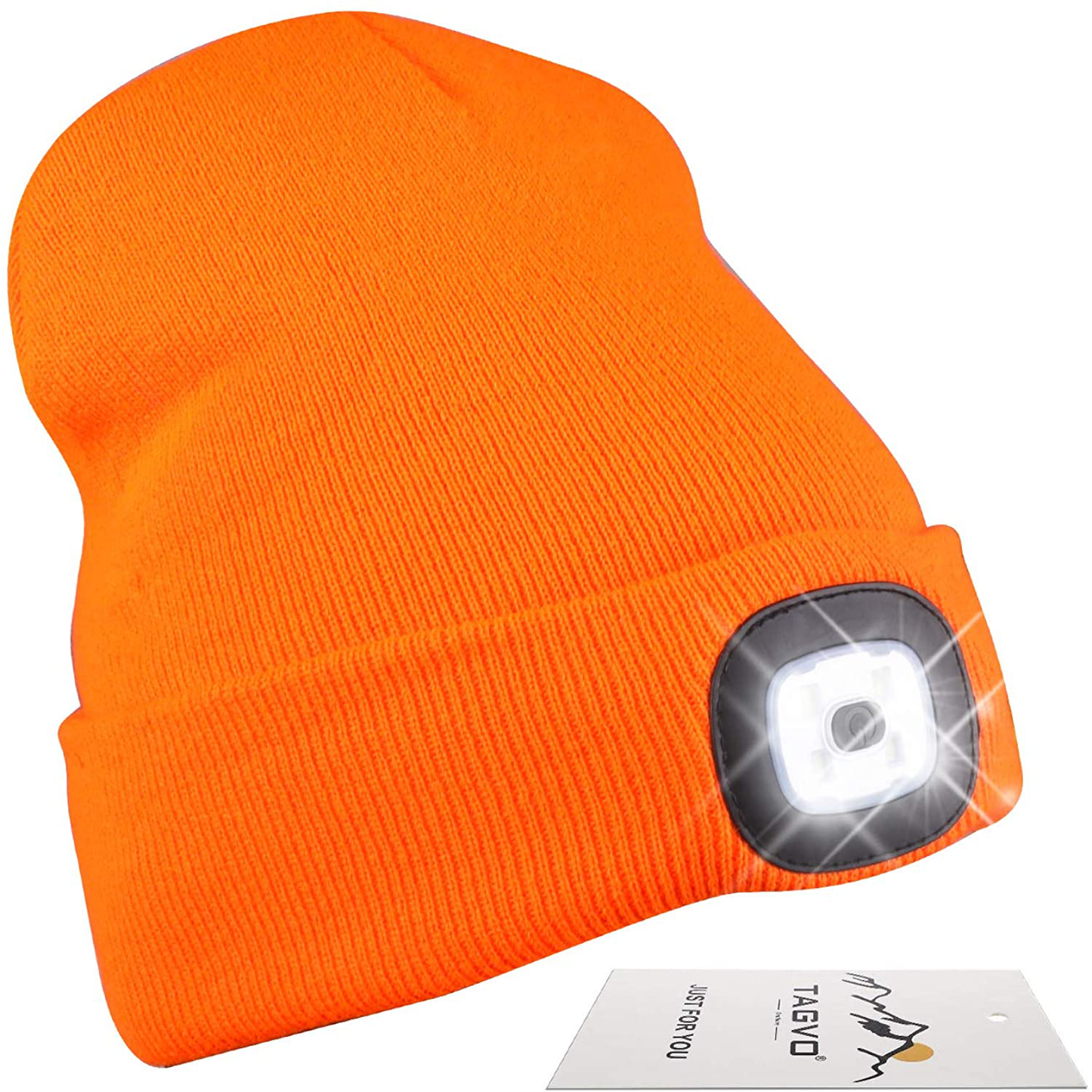 Knitted Unisex Beanie Hat with Light, USB Rechargeable LED Headlamp Flashlight Hat