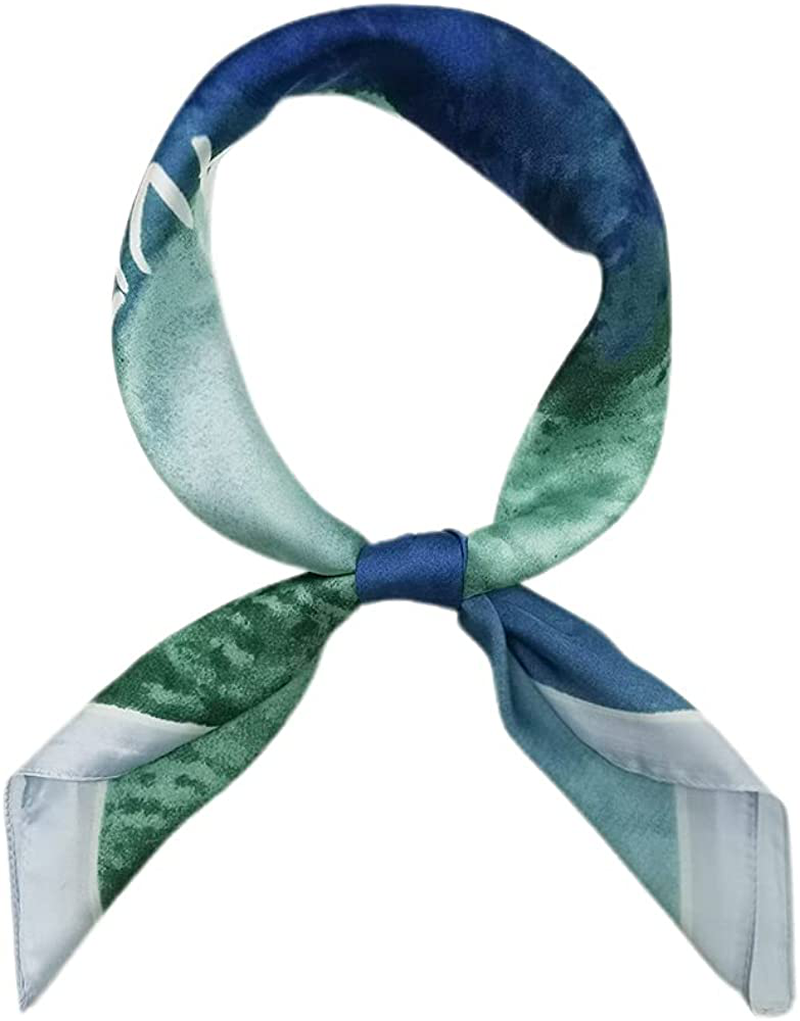 FONYVE Silk Feeling Scarf Medium Square Satin Head Scarf for Women 27.5 × 27.5 inches