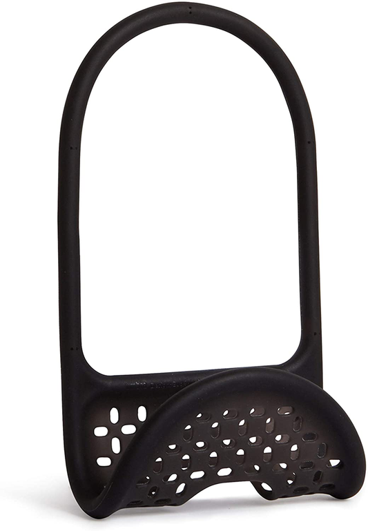 Umbra Sling Flexible Sponge Holder Kitchen Sink Accessory, Single-Sided, Black